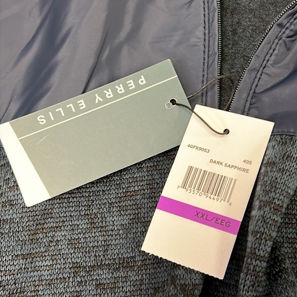 NEW Perry Ellis Men’s 1/4 Zip Pullover Sweater-Dark Sapphire Size XXL - Picture 3 of 7